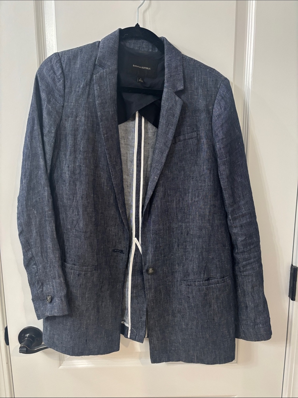 Banana Republic Navy Linen-Blend Blazer